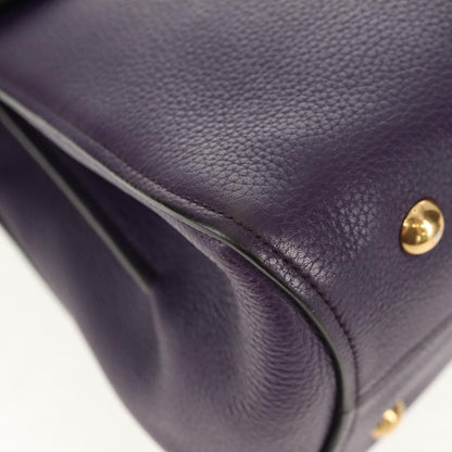 Salvatore Ferragamo Margot Satchel Leather, PURPLE, LEATHER, Handbag