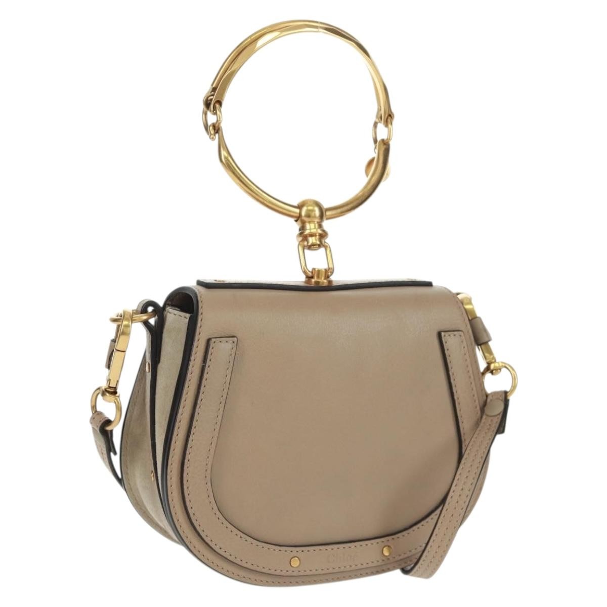 Chloe Nile Crossbody Bag Leather, BEIGE, LEATHER, Shoulder bag
