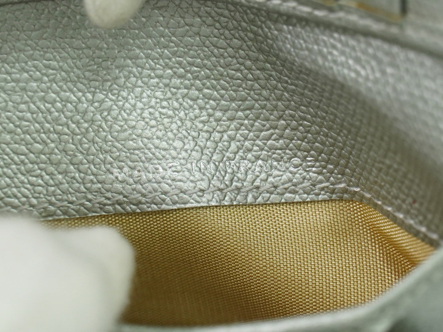 Chanel Coco bouton wallet Leather, SILVER, LEATHER, Wallets