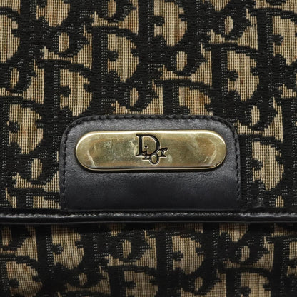 Christian Dior Vintage Flap Crossbody Bag Canvas, BLACK, CANVAS, Shoulder bag