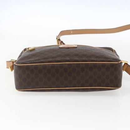 Celine Vintage Macadam Shoulder Bag Canvas and Leather, BROWN, CANVAS, Shoulder bag