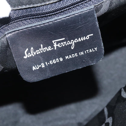 Salvatore Ferragamo Vala Handbag Canvas, BLACK, CANVAS, Handbag