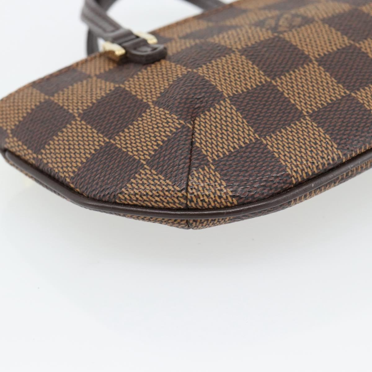 Louis Vuitton Manosque Pochette Damier, Brown, Canvas, Clutch