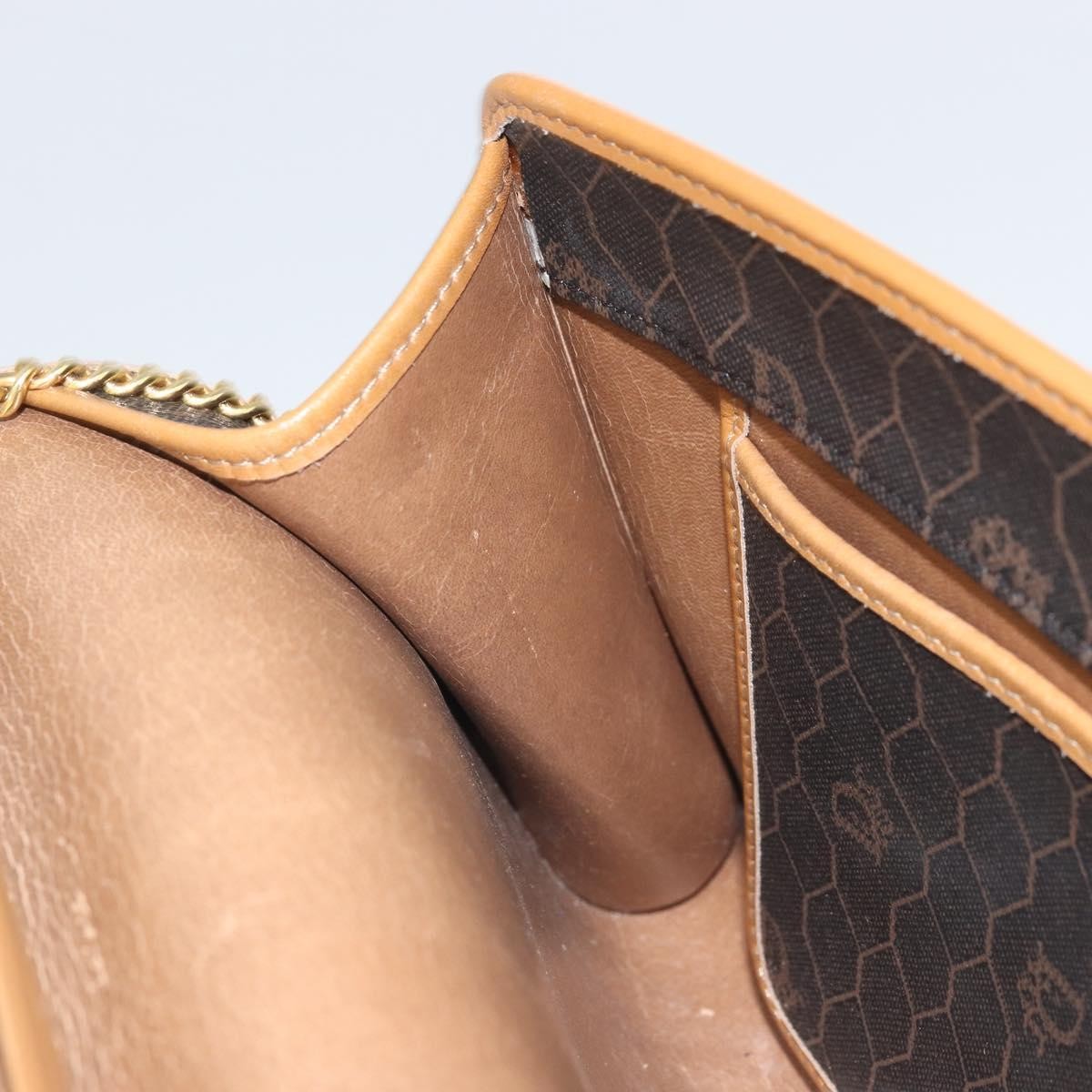 Christian Dior Vintage Honeycomb chain Canvas, BLACK, CANVAS, Shoulder bag
