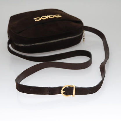 Salvatore Ferragamo Gancini Shoulder Bag Suede, Brown, Suede, Shoulder Bag