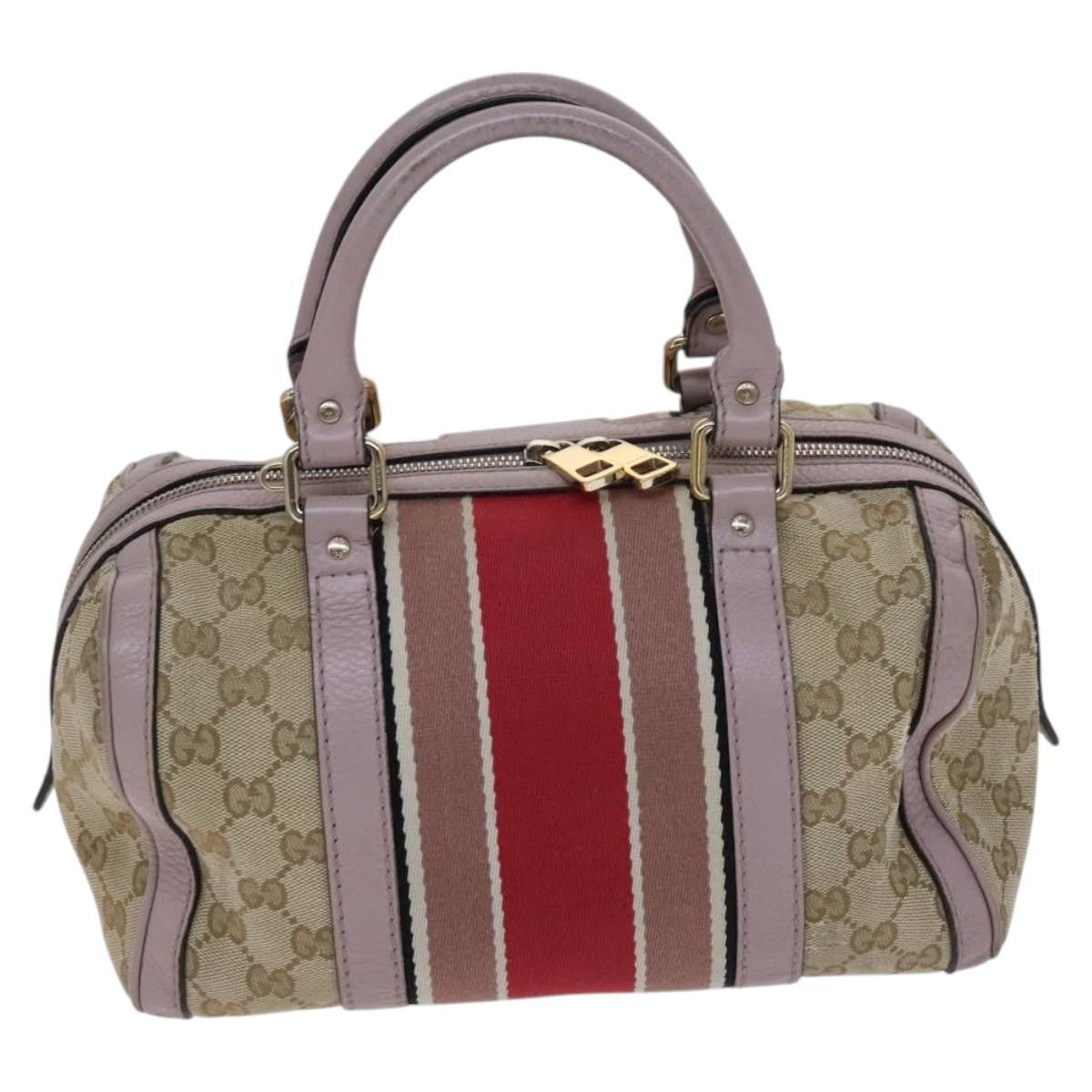 Gucci Vintage Web Boston Bag GG Canvas, BEIGE, CANVAS, Travel bag