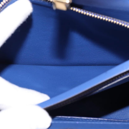 Salvatore Ferragamo Studio Satchel Leather, BLUE, LEATHER, Handbag