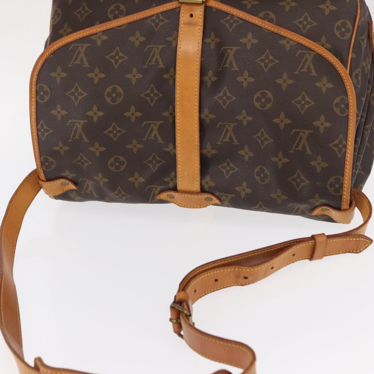 Louis Vuitton Saumur Handbag Monogram Canvas, BROWN, CANVAS, Shoulder bag