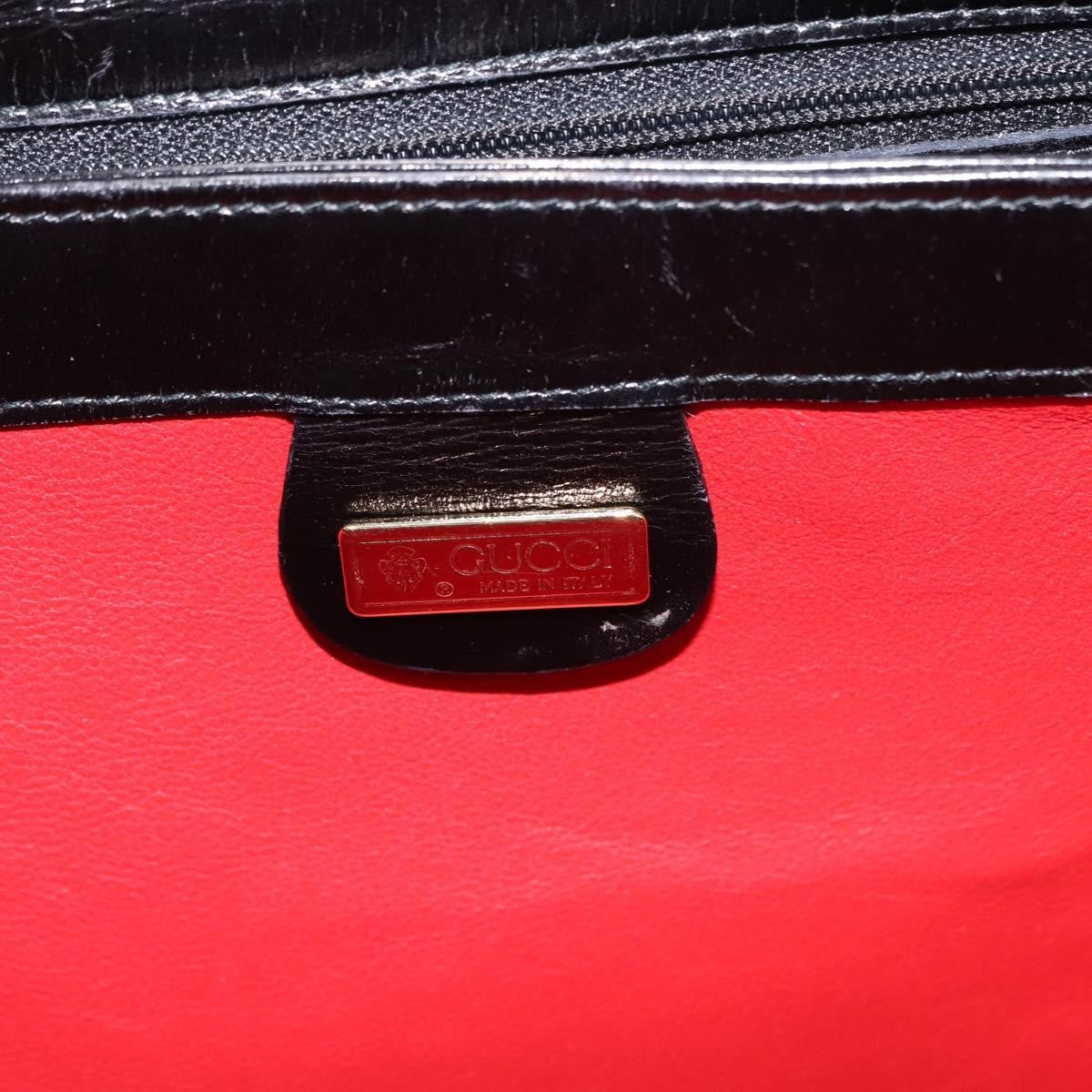 Gucci Vintage Convertible Box Crossbody Bag Leather, BLACK, LEATHER, Handbag