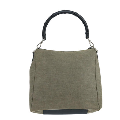 Gucci Vintage Bamboo Shoulder Bag Canvas, Beige, Canvas, Shoulder Bag