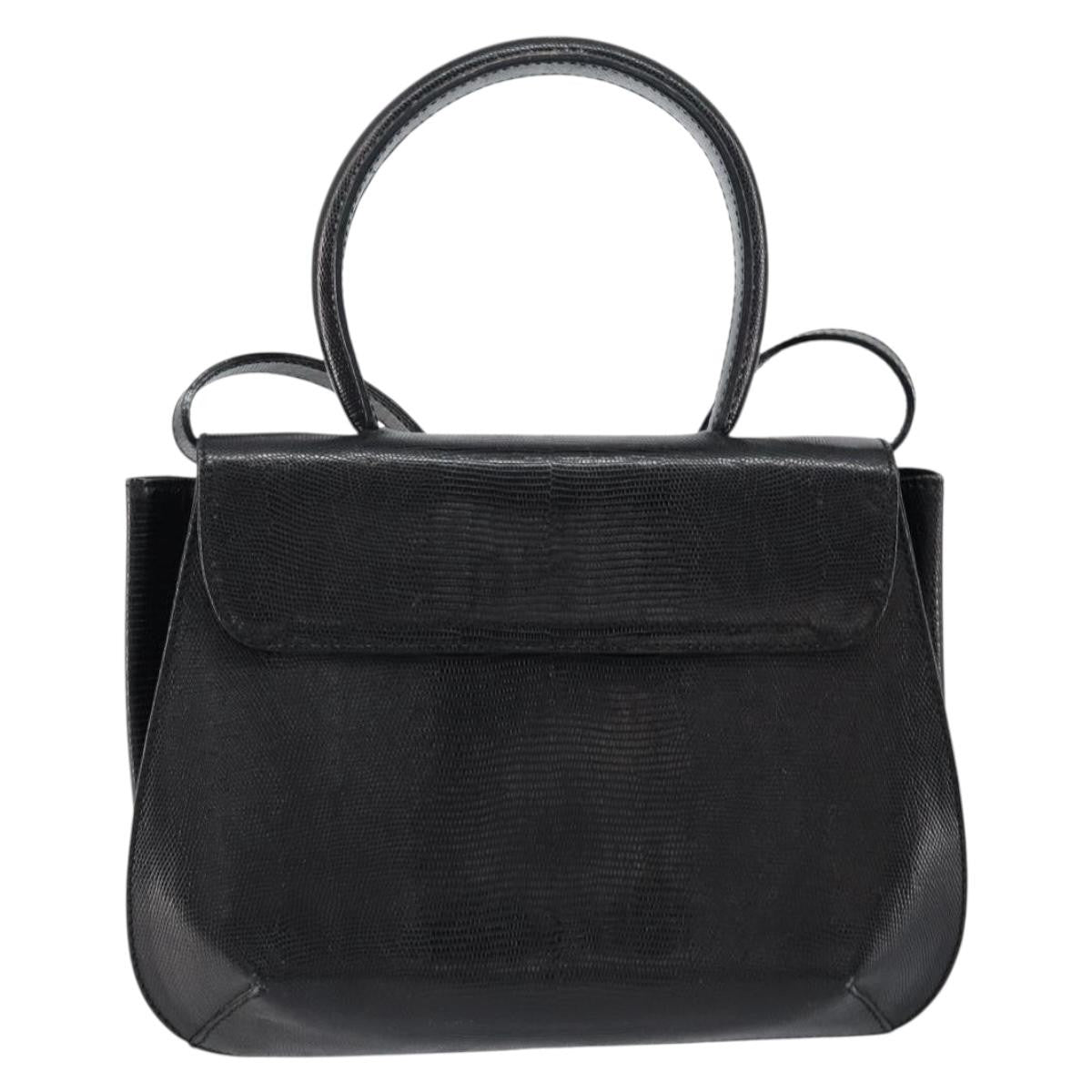 Salvatore Ferragamo Vintage Handbag Leather, BLACK, LEATHER, Handbag