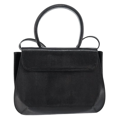 Salvatore Ferragamo Vintage Handbag Leather, BLACK, LEATHER, Handbag