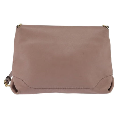 Salvatore Ferragamo Gancini Shoulder Bag Leather, BEIGE, LEATHER, Shoulder bag