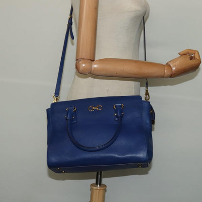 Salvatore Ferragamo Beky Tote Saffiano Leather, BLUE, LEATHER, Tote bag