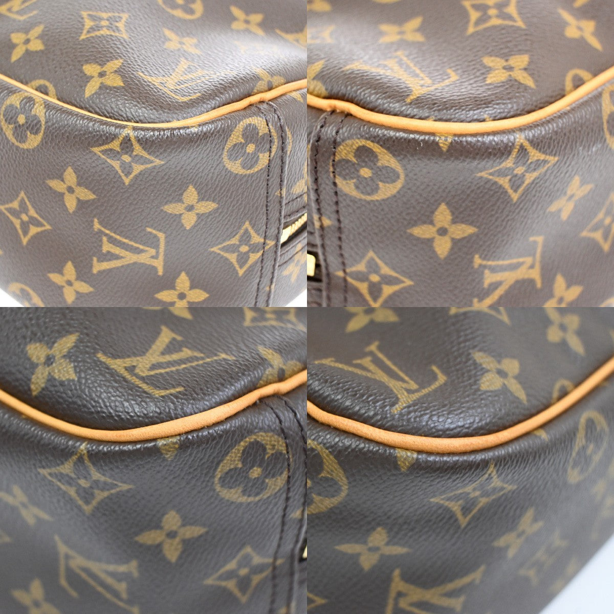 Louis Vuitton Trouville Handbag Monogram Canvas, Brown, Leather, Handbag