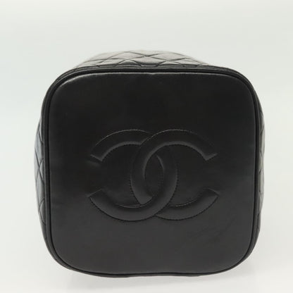 Chanel Vanity pouch Leather, BLACK, LEATHER, Toiletry Case