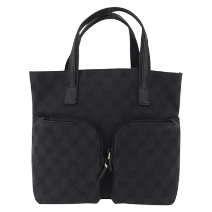 Gucci Double Pocket Tote GG Canvas, BLACK, CANVAS, Handbag