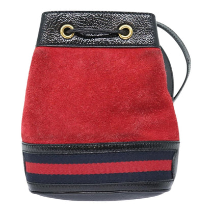 Gucci Ophidia Bucket Bag Suede, RED, SUEDE, Shoulder bag