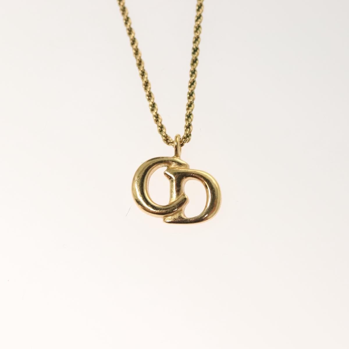 Christian Dior CD Pendant Necklace Metal, GOLD, METAL, Necklace