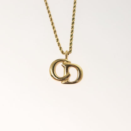 Christian Dior CD Pendant Necklace Metal, GOLD, METAL, Necklace