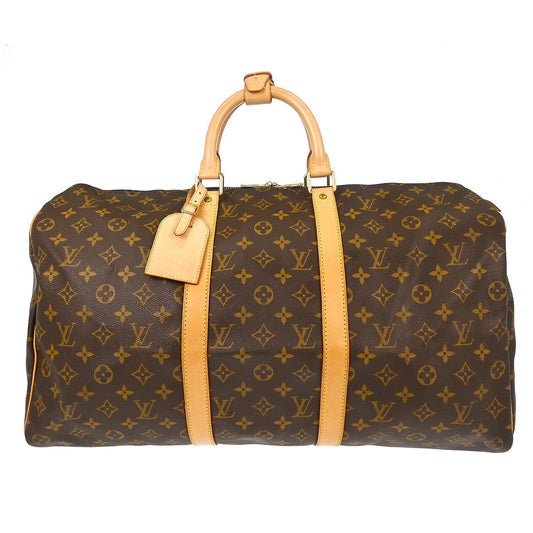 Louis Vuitton Keepall Bag Monogram Canvas, Brown, Canvas, Travel Bag