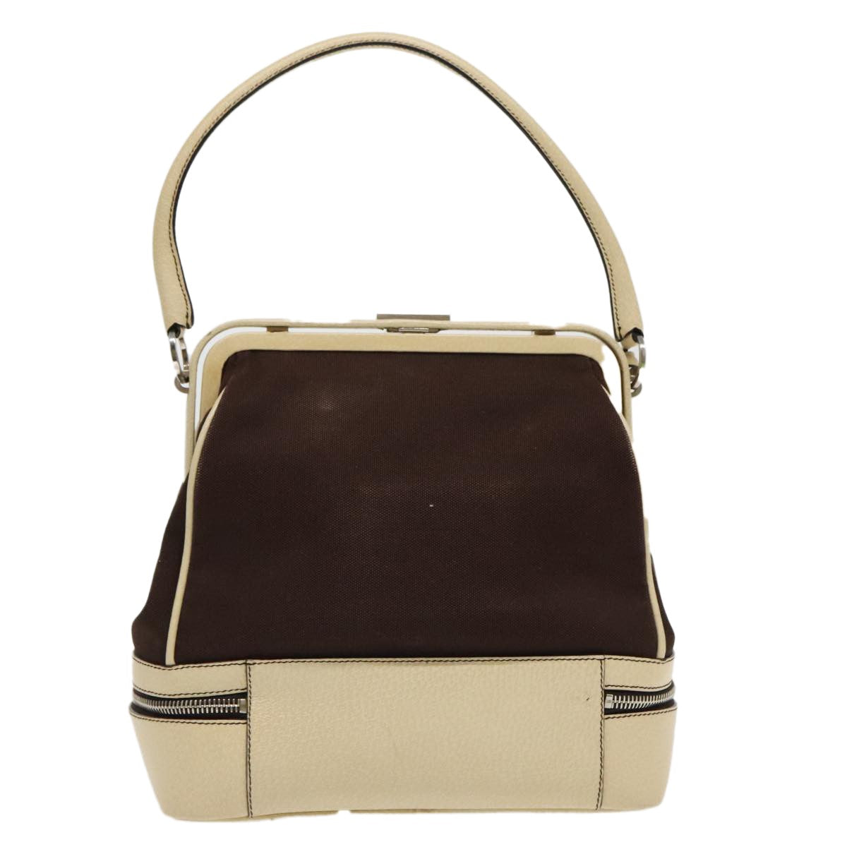 Prada Vintage Handbag Canvas, BROWN, CANVAS, Handbag