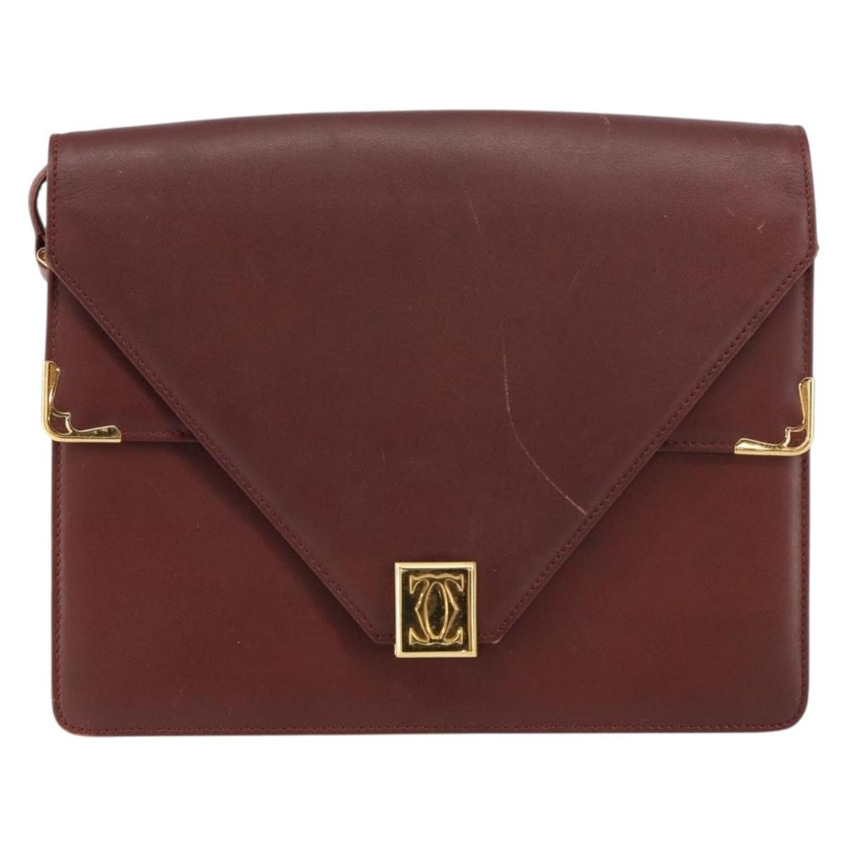 cartier Must de Cartier Shoulder Bag Leather, BURGUNDY, LEATHER, Shoulder bag