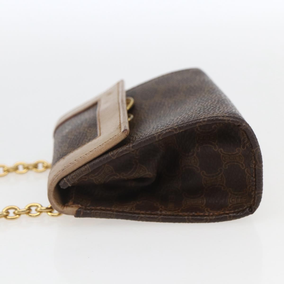 Celine Vintage Macadam Shoulder Bag Canvas and Leather, BROWN, CANVAS, Shoulder bag