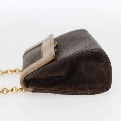 Celine Vintage Macadam Shoulder Bag Canvas and Leather, BROWN, CANVAS, Shoulder bag