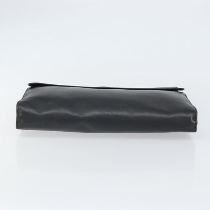 Celine Clutch Bag Leather, BLACK, LEATHER, Clutche & pouche