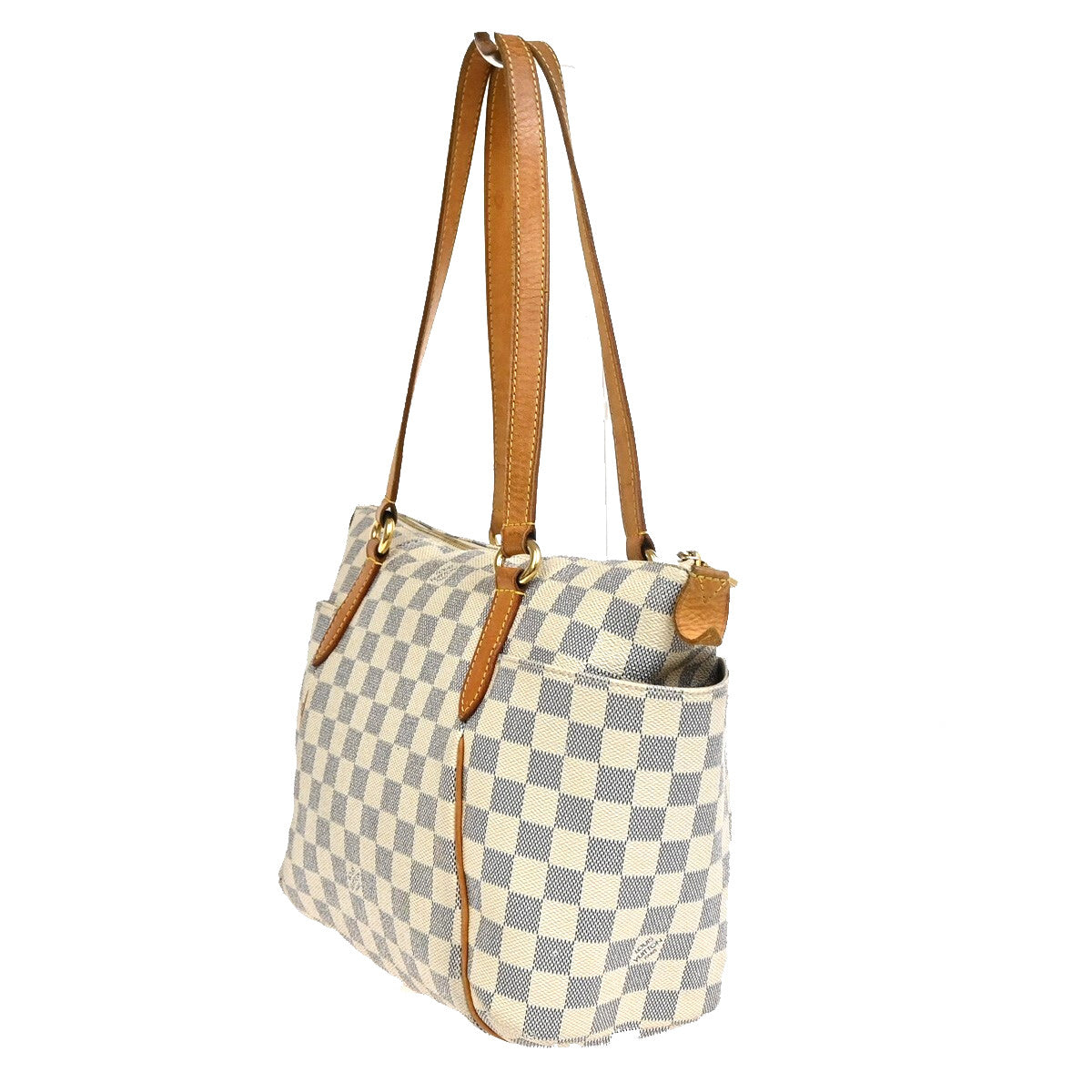 Louis Vuitton Totally Handbag Damier, WHITE, CANVAS, Shoulder bag