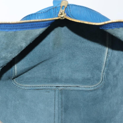 Louis Vuitton Keepall Bag Epi Leather, BLUE, LEATHER, Travel bag
