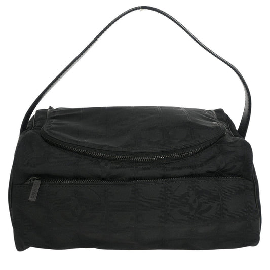 Chanel Travel Line Barrel Bag Nylon, BLACK, NYLON, Handbag