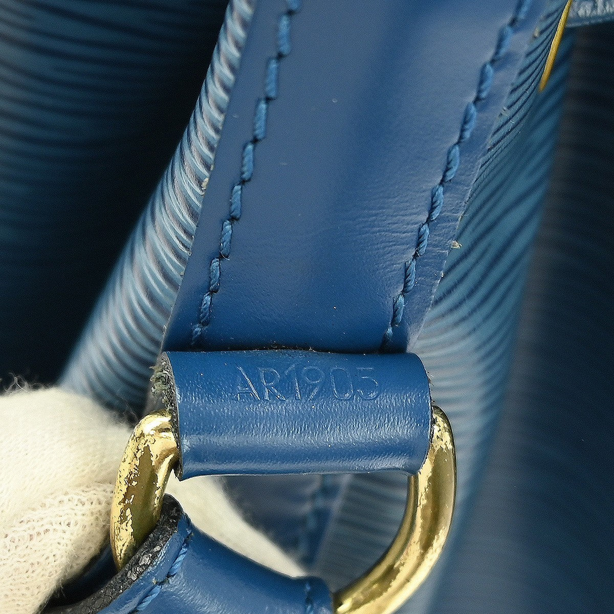 Louis Vuitton Petit Noe Handbag Epi Leather, BLUE, LEATHER, Shoulder bag
