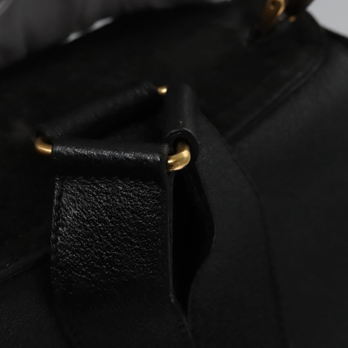 Gucci Vintage Bamboo Backpack Suede and Leather, Black, Suede, Backpack