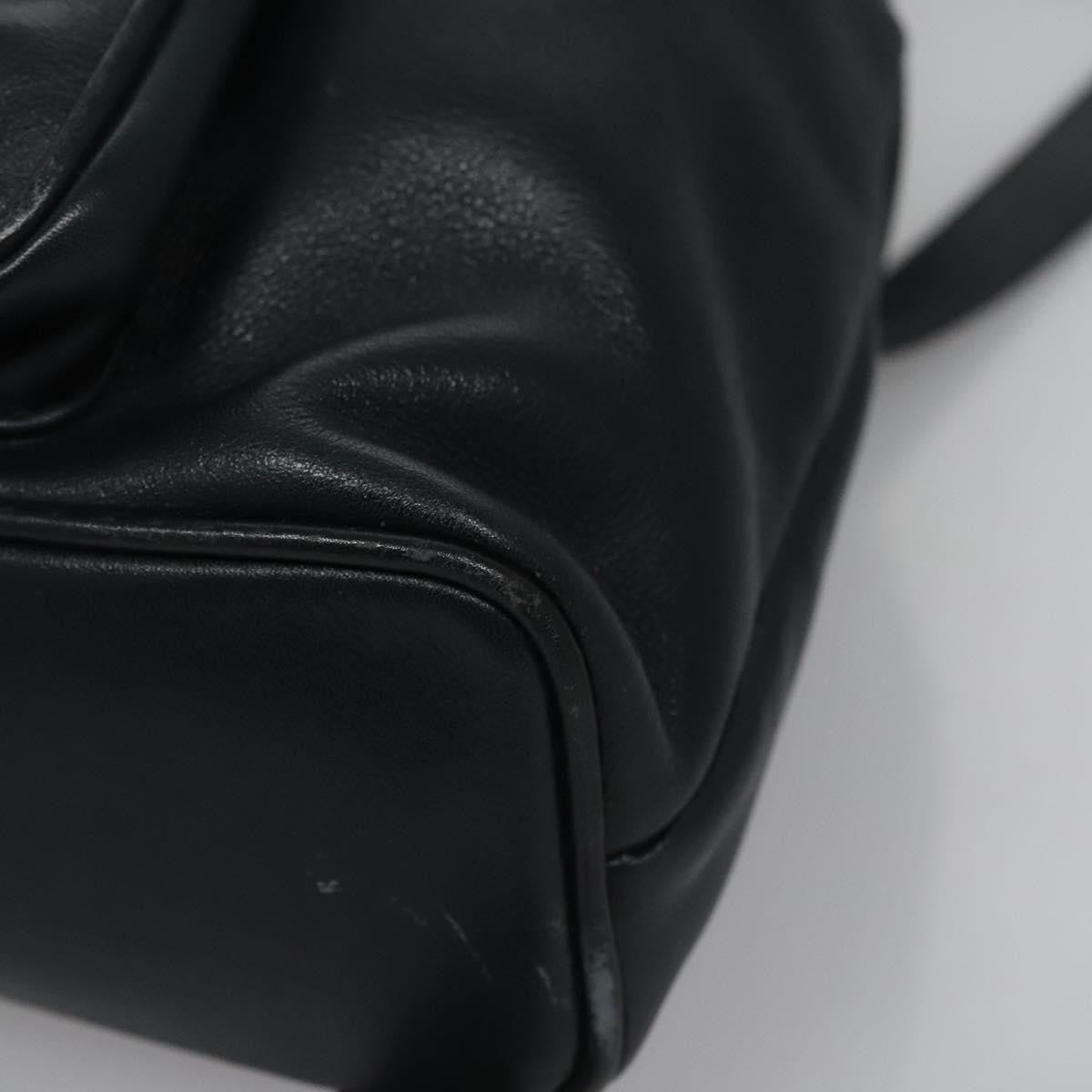 Gucci Vintage Bamboo Backpack Leather, Black, Leather, Backpack