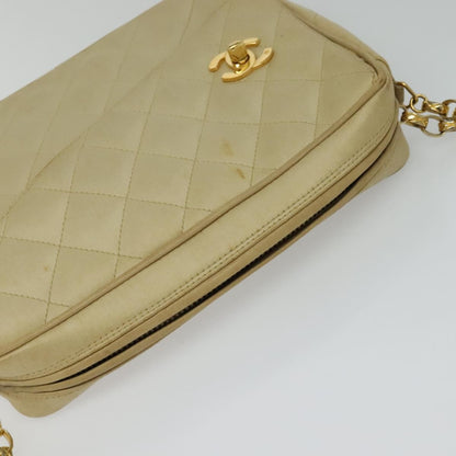 Chanel Vintage Front Pocket Camera Bag Satin, BEIGE, SATIN, Handbag