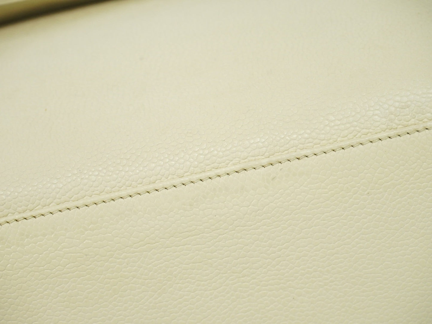 Chanel Vintage Shoulder Bag Leather, ECRU, LEATHER, Shoulder bag