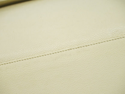 Chanel Vintage Shoulder Bag Leather, ECRU, LEATHER, Shoulder bag
