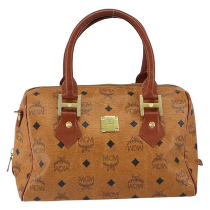 MCM Visetos logogramme Handbag Canvas and Leather, BROWN, CANVAS, Handbag