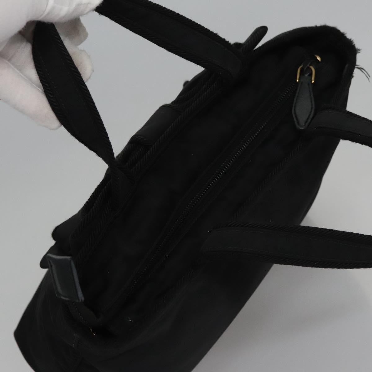 Prada Logo Bow Tote Tessuto, BLACK, NYLON, Tote bag