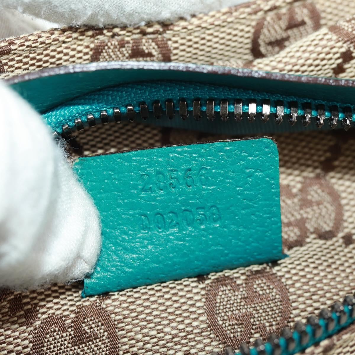 Gucci Vintage Double Belt Bag GG Canvas with Leather, Beige, Canvas, Shoulder Bag