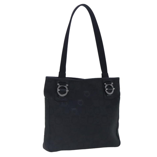 Salvatore Ferragamo Gancini Tote Gancini Canvas, BLACK, CANVAS, Tote bag