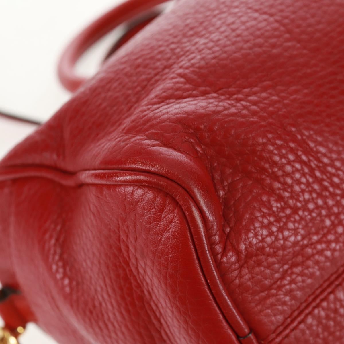 Loewe Anagram handbag Leather, RED, LEATHER, Handbag