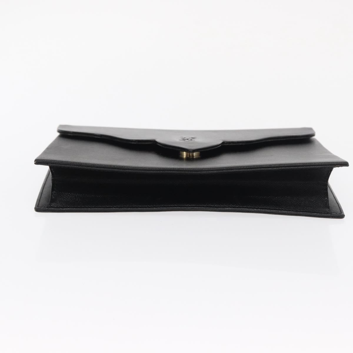 Saint Laurent Vintage Pouch Leather, BLACK, LEATHER, Clutche & pouche