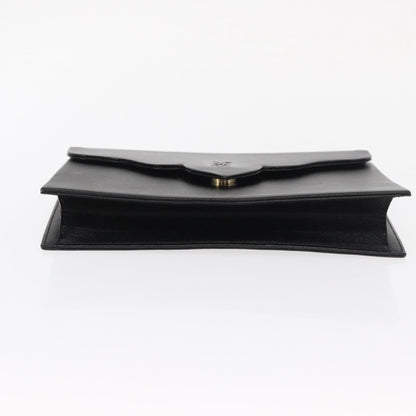 Saint Laurent Vintage Pouch Leather, BLACK, LEATHER, Clutche & pouche