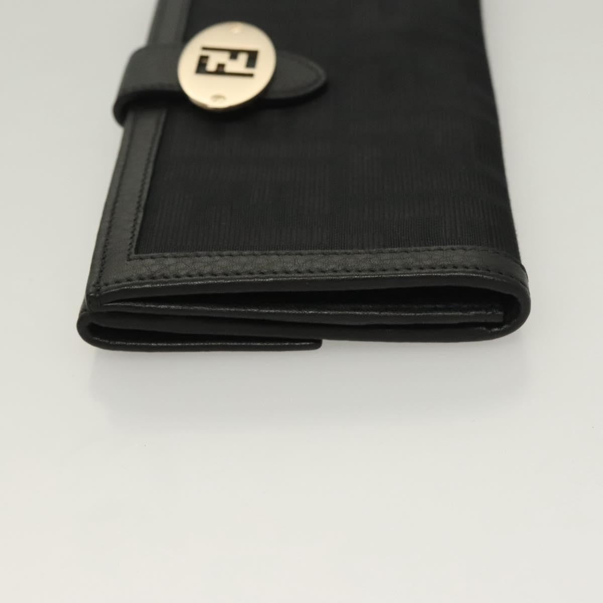 Fendi Vintage FF Flap Wallet Zucca canvas, BLACK, CANVAS, Wallets