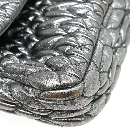 Miu Miu Nappa Matelassè Leather, Silver, Leather, Handbag