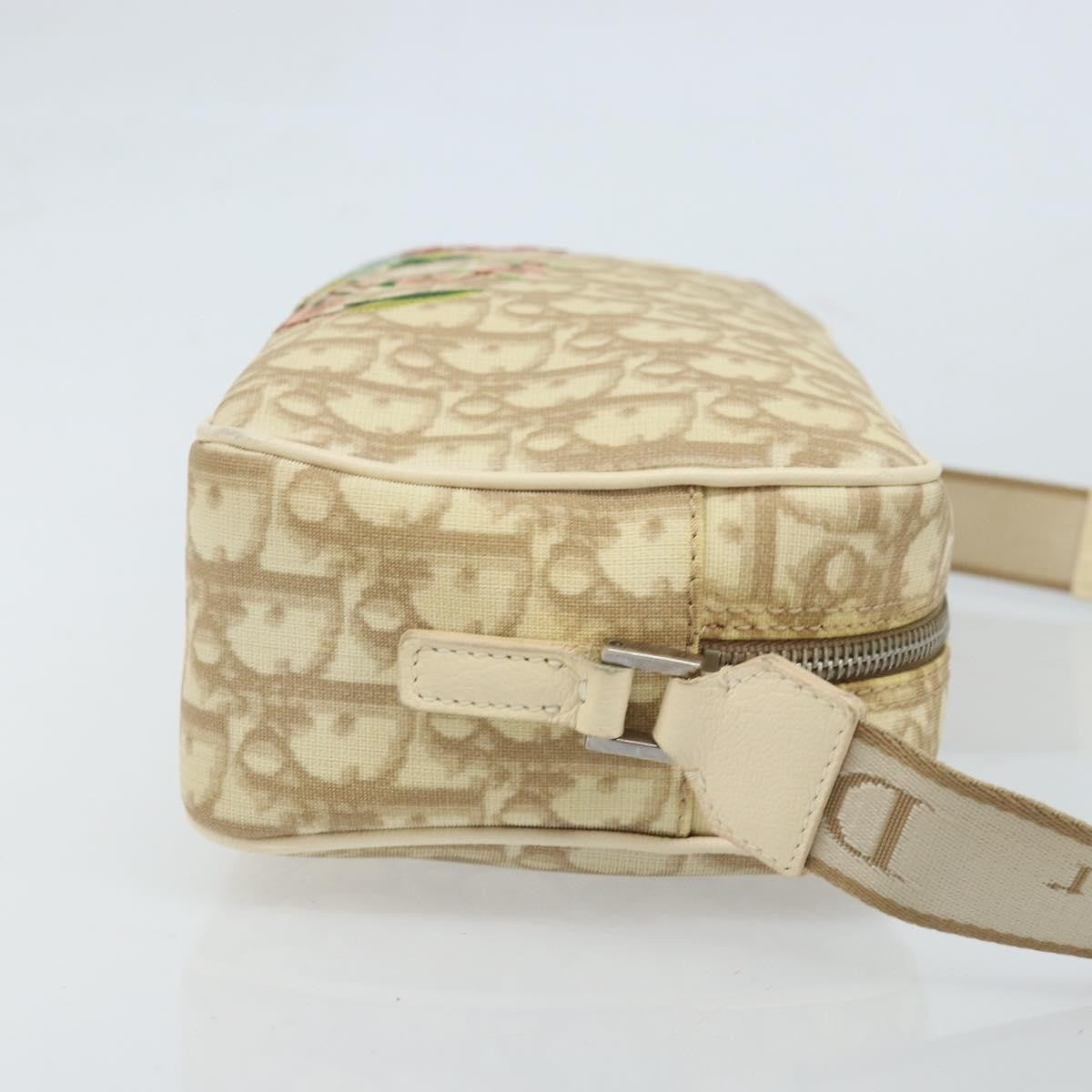 Christian Dior Vintage Crossbody Bag Embroidered Diorissimo Canvas, Beige, Canvas, Shoulder Bag