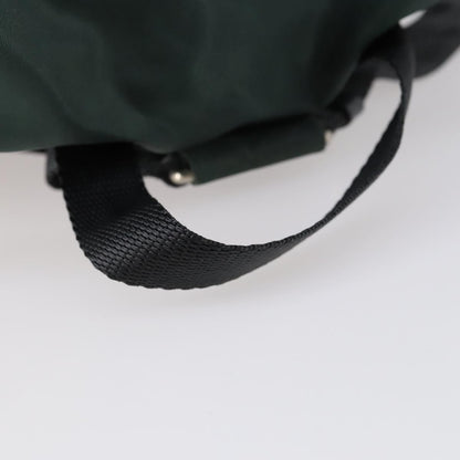 Prada Vela Double Front Pocket Backpack Tessuto with Saffiano Leather, GREEN, NYLON, Backpack